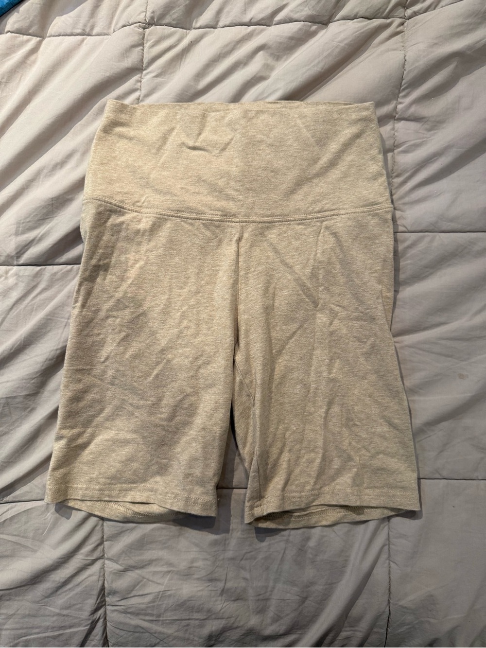 Aritzia Cream High-Rise Bike Shorts